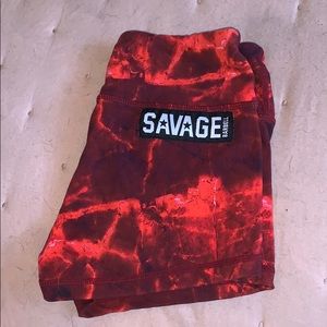 Savage barbell workout booty shorts